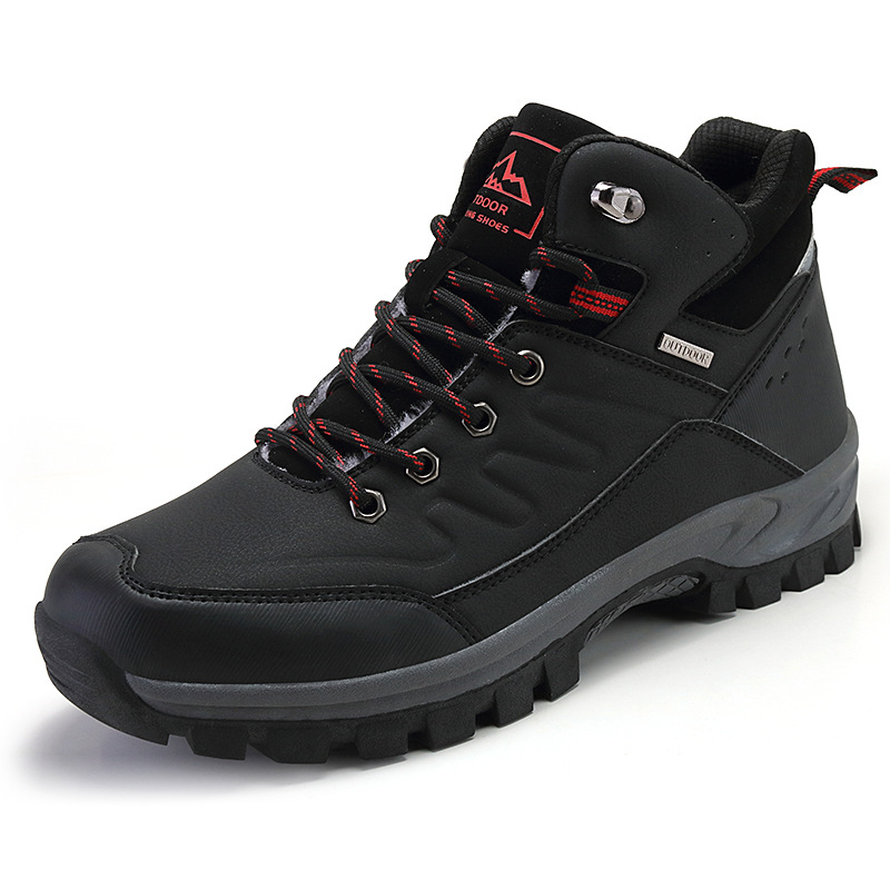 Fleece-lined outdoor winter boots, non-slip and lightweight