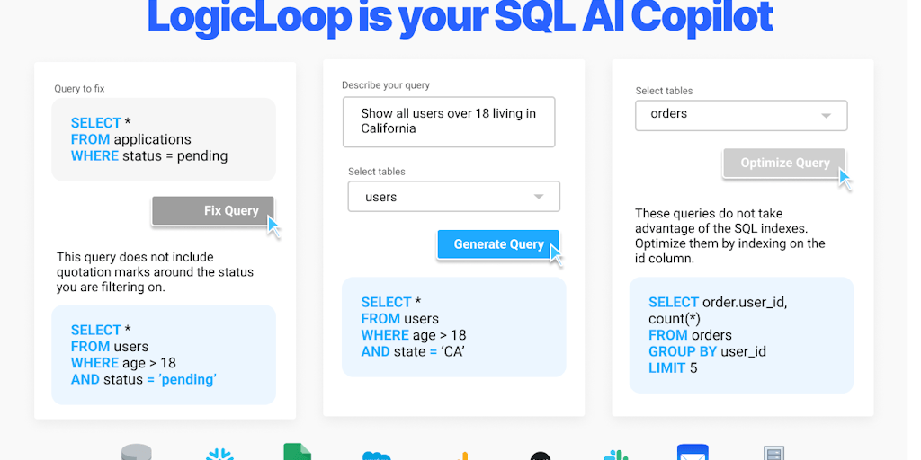Captura de LogicLoop AI SQL Copilot
