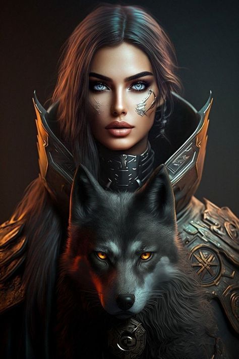 Woman With Wolf Picture