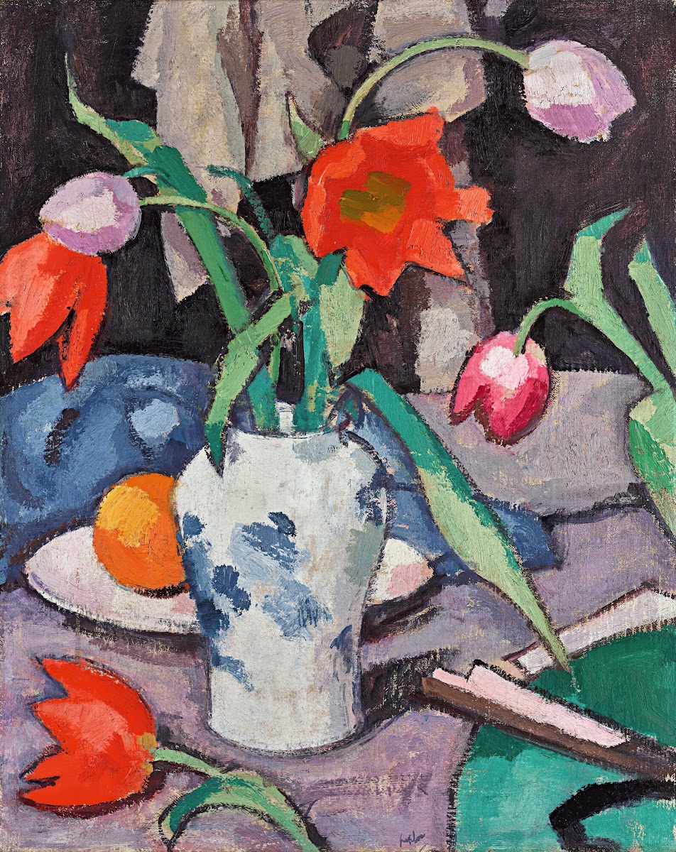 Still Life With Tulips And Fan 1923