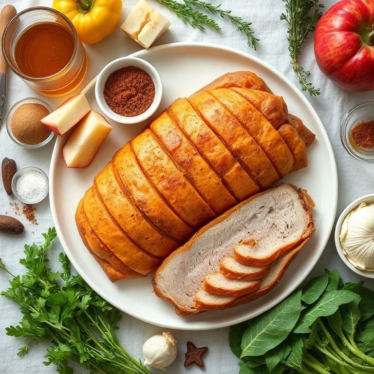 Ingredients for Apple Cider Pork with Mashed Sweet Potatoes – Cozy, Sweet-Savory & Fall Comfort on a Plate! (Easy One-Pan Dinner)