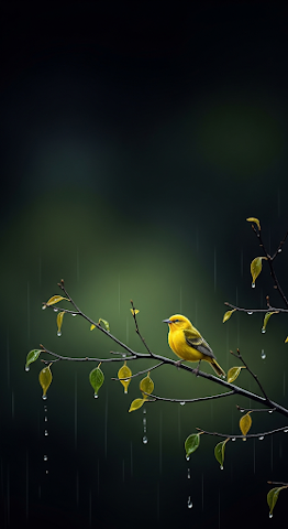 Yellow Warbler in Rain
