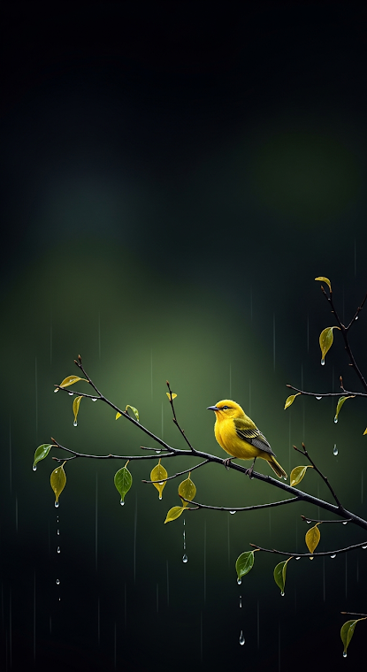 Yellow Warbler in Rain