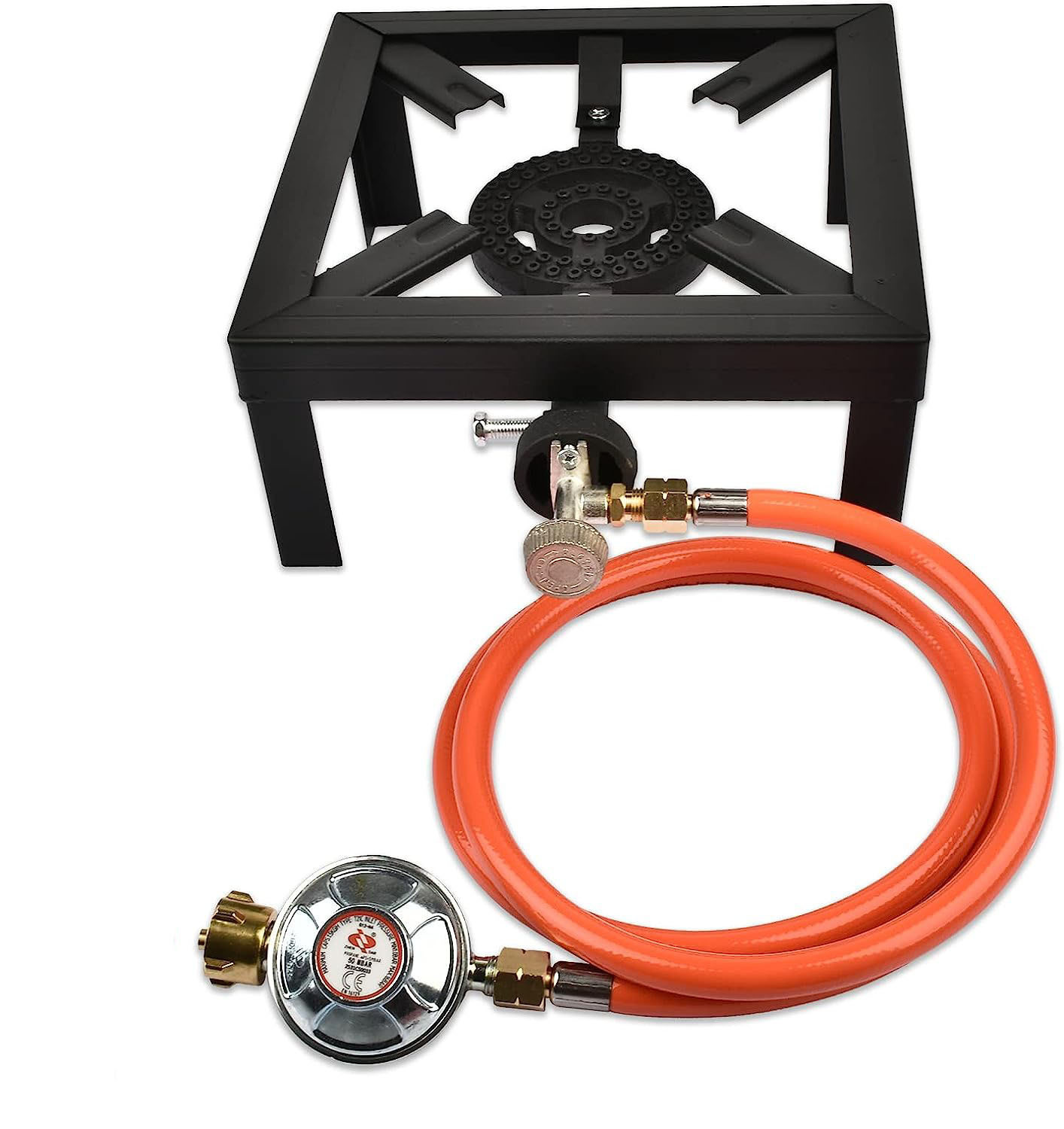 Gas stove with frame, propane burner