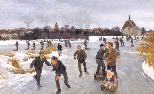 Children skating outside Fåborg 1901