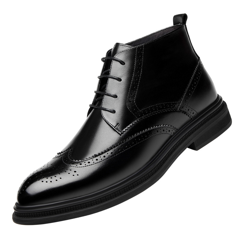 Herren-Chelsea-Boots im Brogue-Stil mit Reißverschluss
