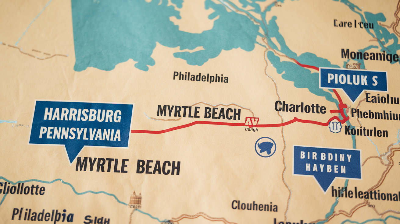 Flight Duration from Harrisburg to Myrtle Beach