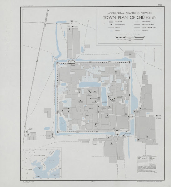 North China  Shantung Province  Town Plan Of Chü Hsien 1945