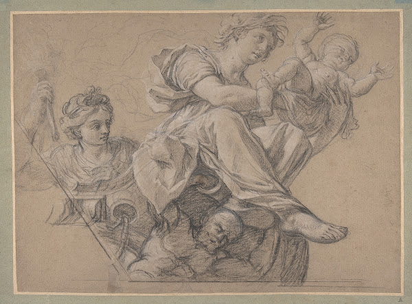 Allegorical Figures for a Ceiling Decoration 17th century