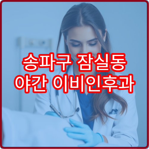 송파구 잠실동 야간 이비인후과 진료 병원 야간 운영 정보 총정리