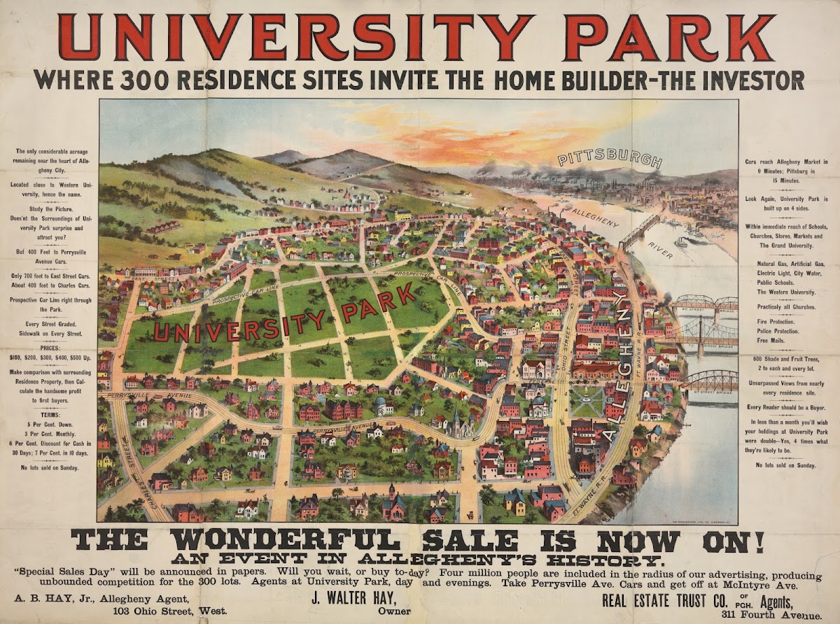University Park where 300 residence sites invite the home builder 1895