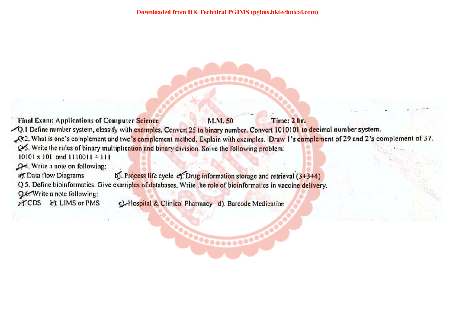 appl of computer in pharmacy 2nd Semester B.Pharmacy Previous Year's Question Paper,BP205T Computer Applications in Pharmacy,BPharmacy,Previous Year's Question Papers,BPharm 2nd Semester,