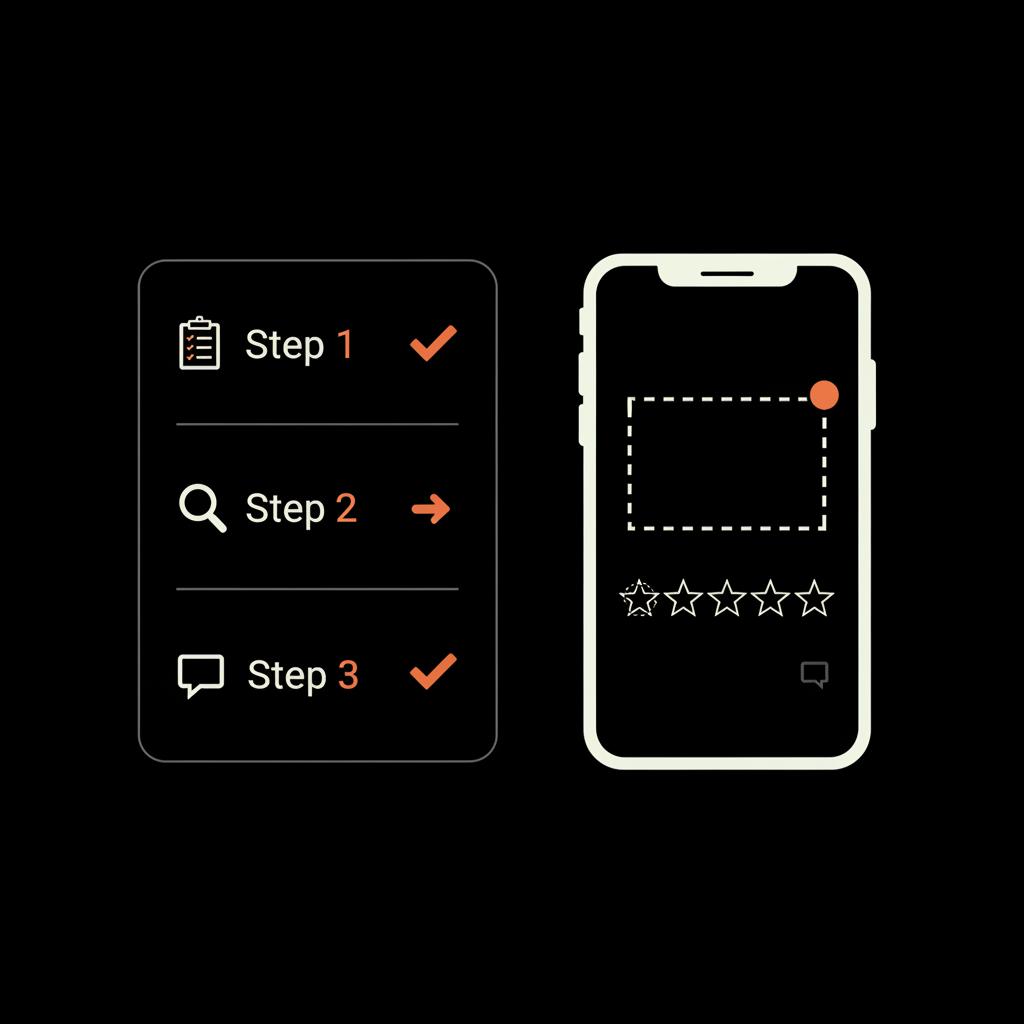 Minimal infographic showing a checklist and smartphone illustrating how to recover a deleted Google review in Social Success Hub brand colors