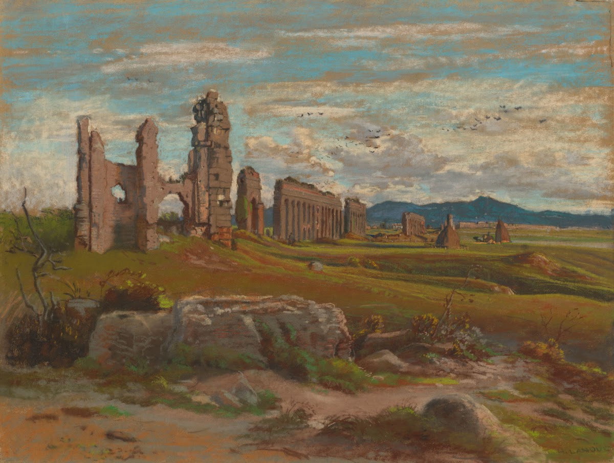 The Aqua Claudia in the Roman Campagna c 1840