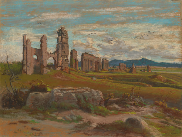 The Aqua Claudia in the Roman Campagna c 1840