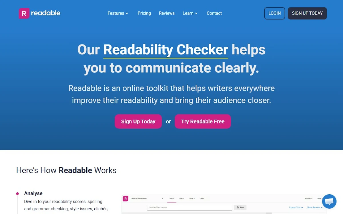 Captura de Readable Technologies