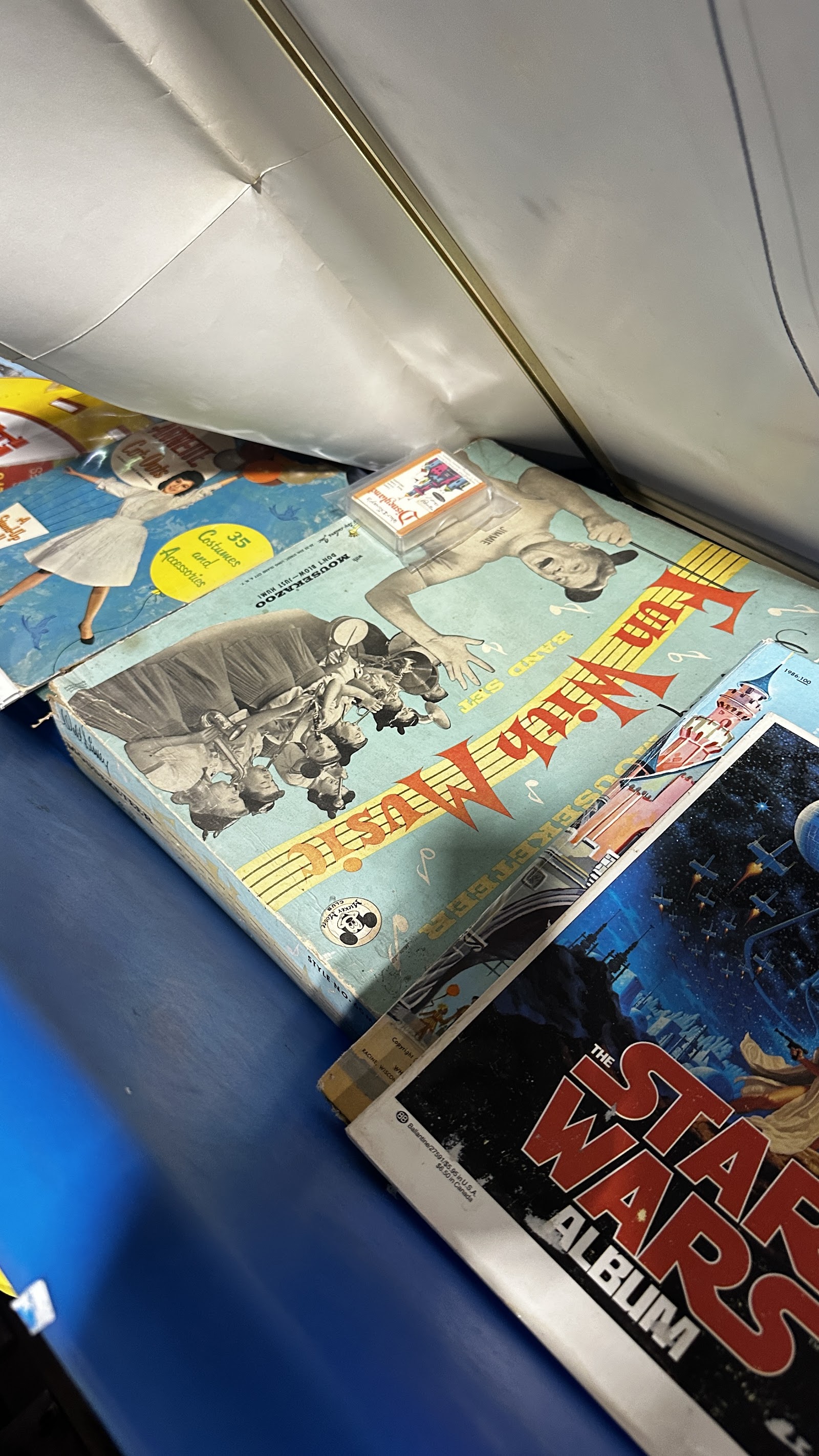 Assorted vintage Disney Little Golden Books and Whitman publications from the 1950s through 1980s, showing colorful illustrated covers with classic Disney characters