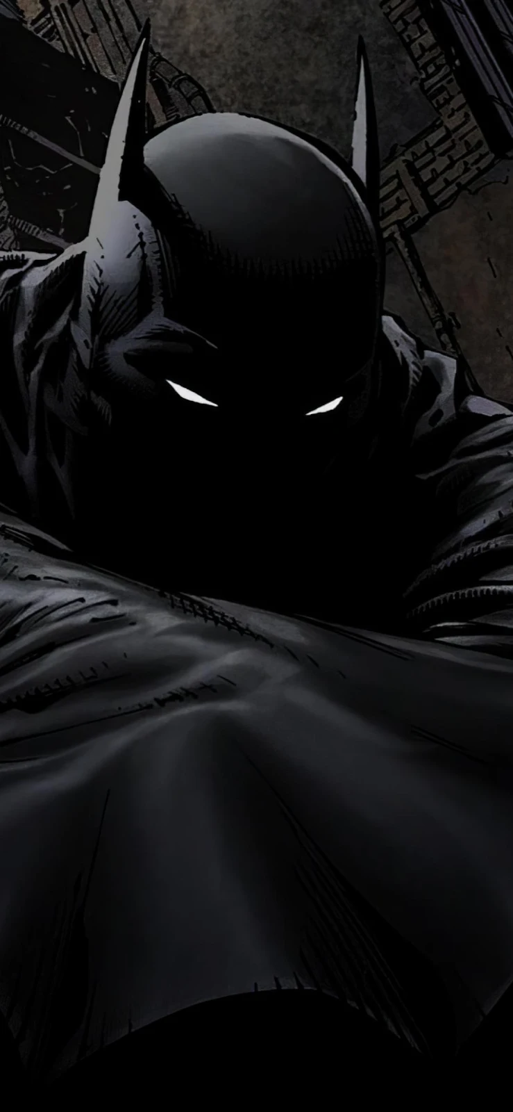 Batman In The Shadows - Comic Book Art Full HD iPhone Wallpaper (1090x2360)