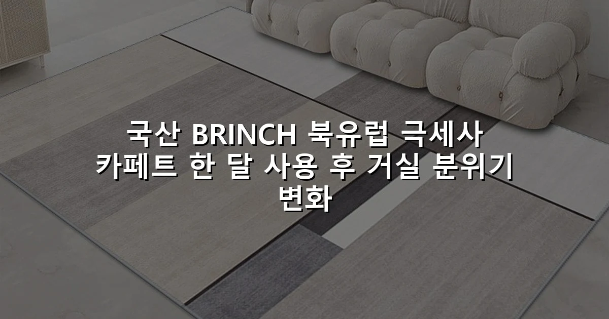 국산 BRINCH 북유럽 극세사 카페트 한 달 사용 후 거실 분위기 변화