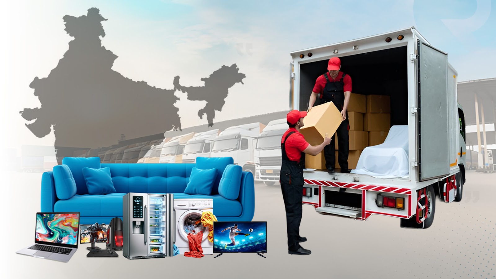 Logistics partner delivering rental products in Indian city