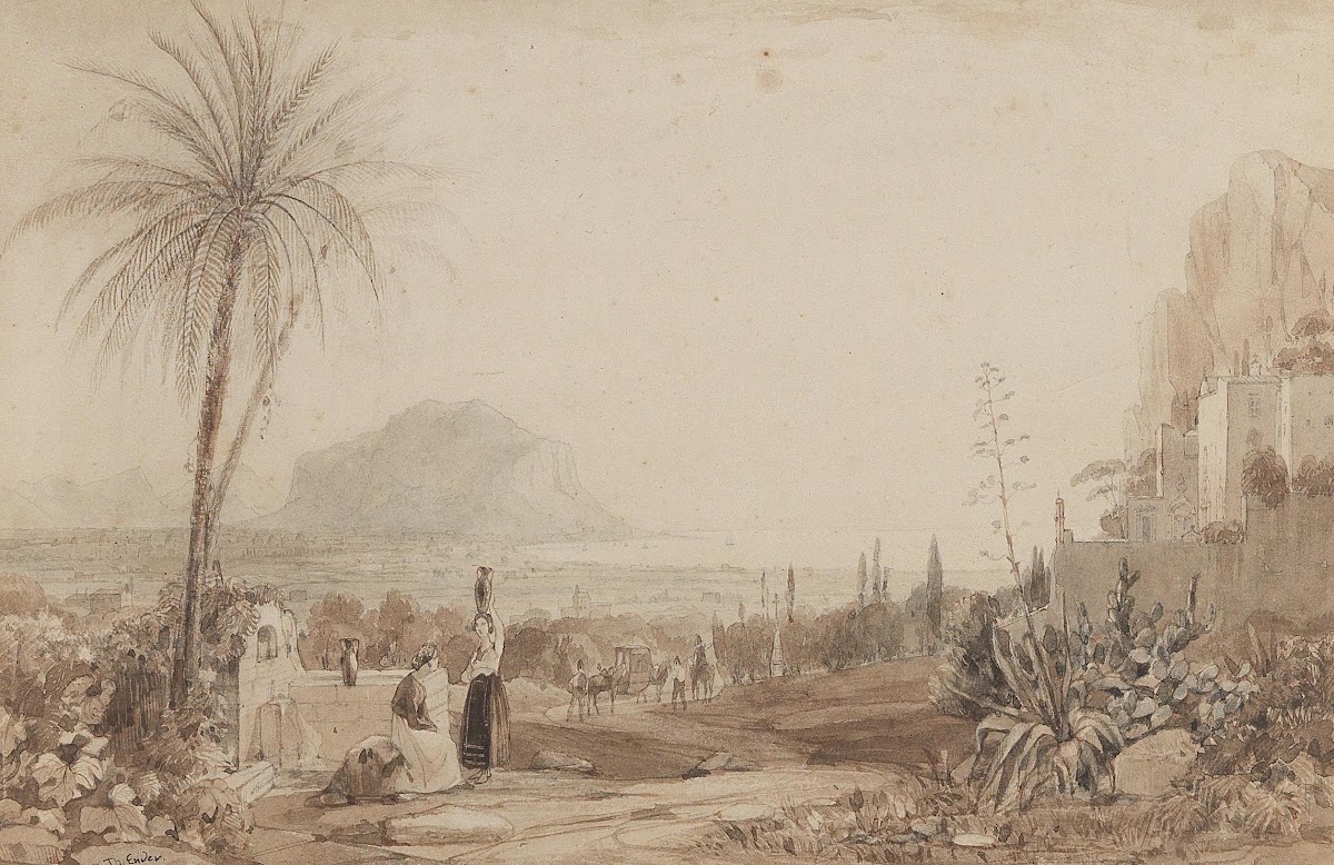 A chalet and a rock massif