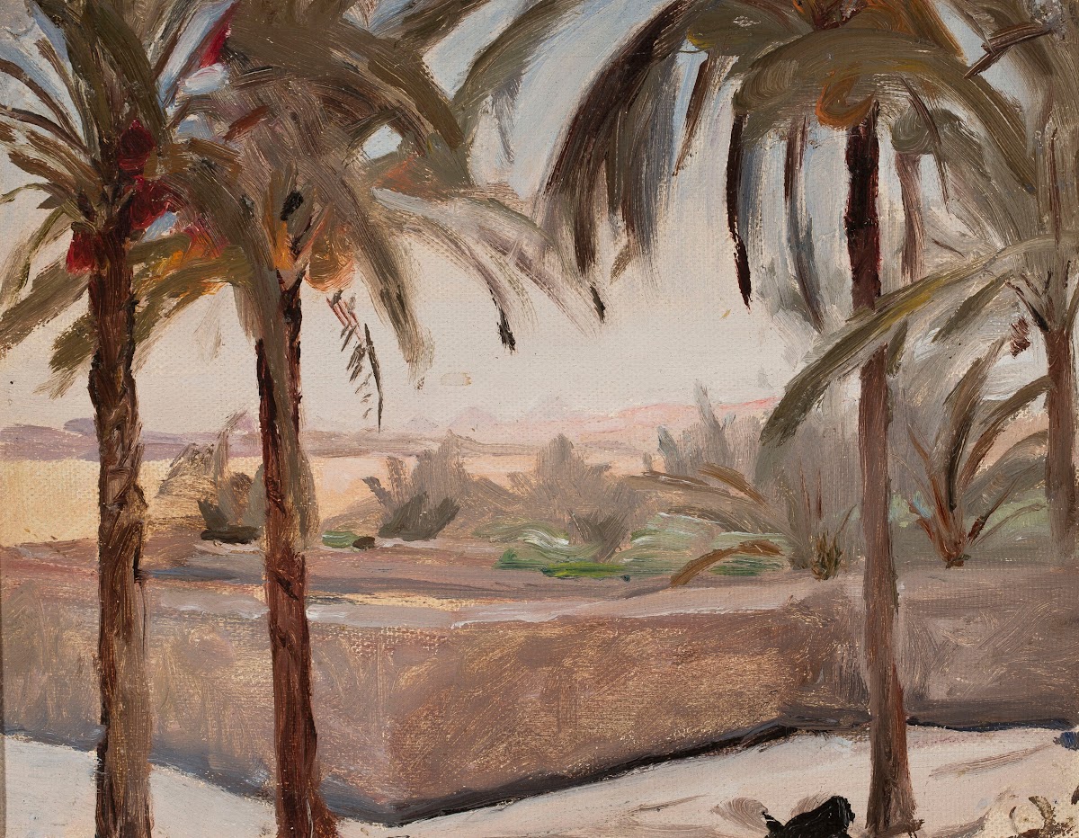 Palm trees against the pyramids From the journey to Egypt 1903