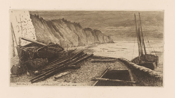 Coastal landscape with ships 1880
