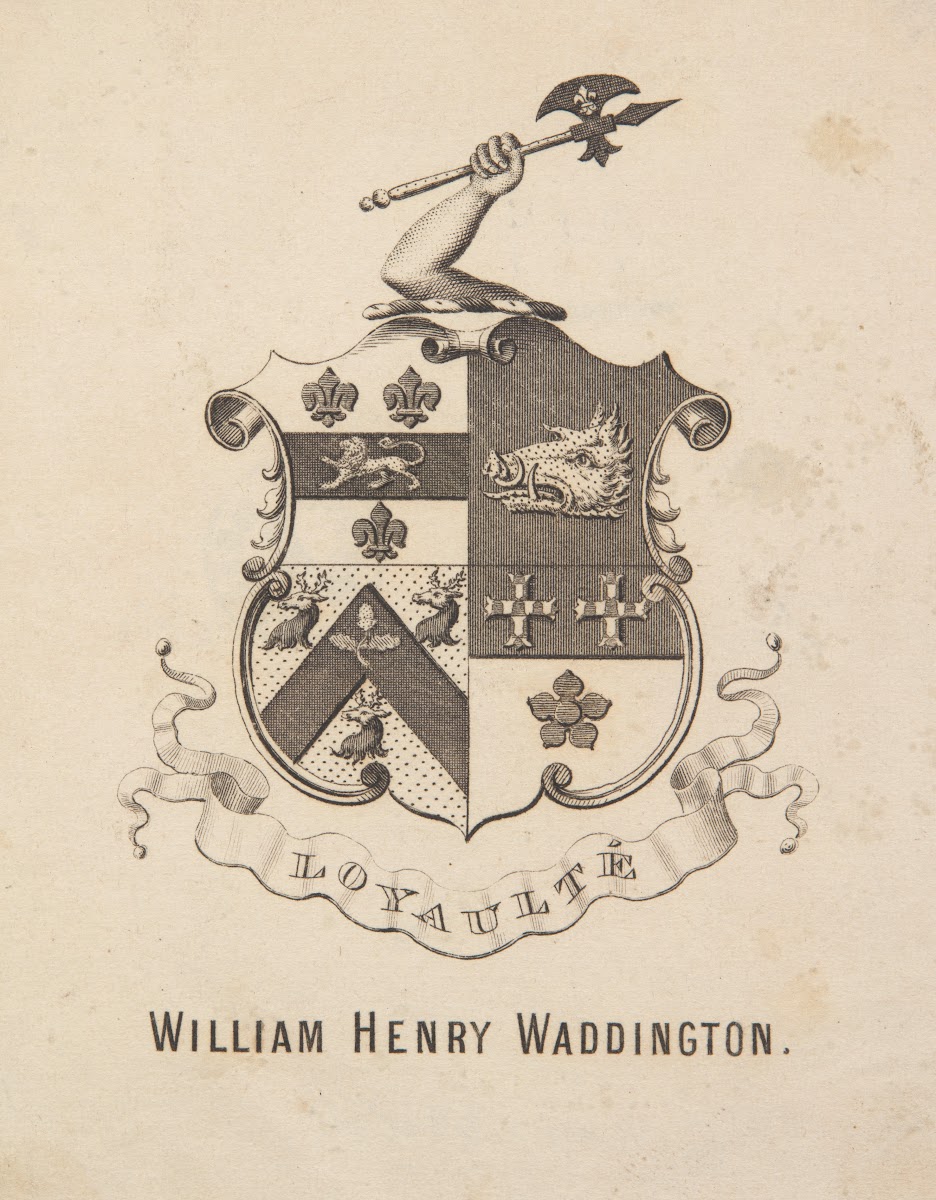 Ekslibris Wiliam Henry Waddington 1826 1894