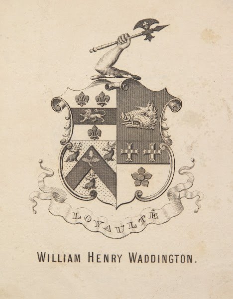 Ekslibris Wiliam Henry Waddington 1826 1894