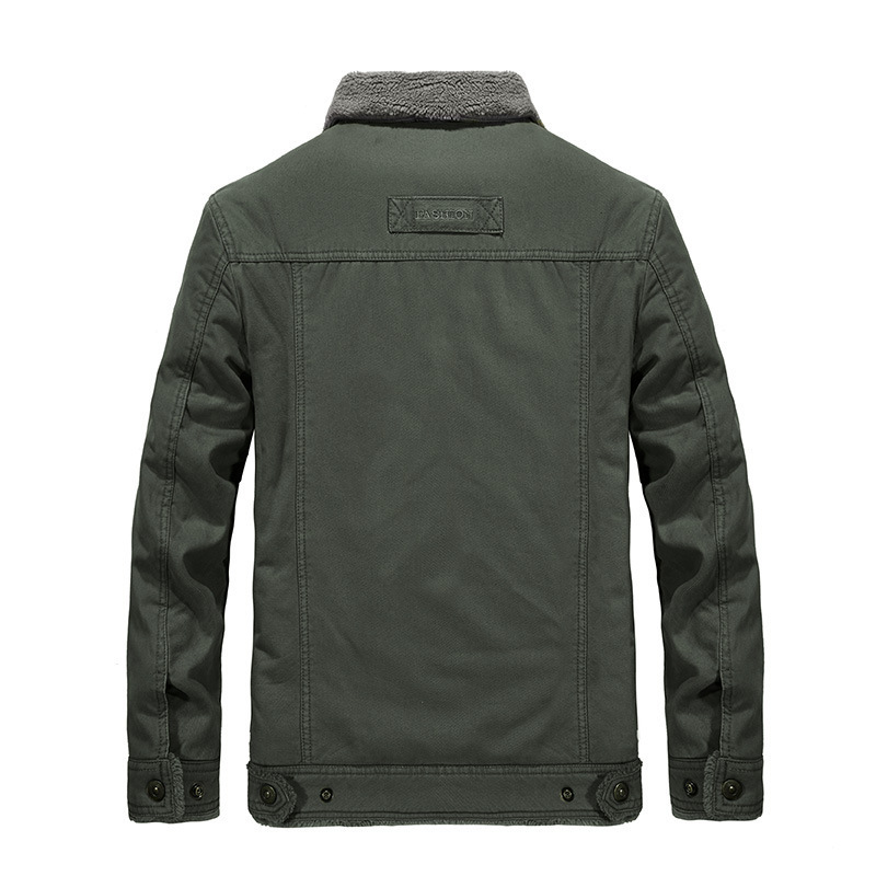 Insulated men's winter jacket, loose fit, embroidered