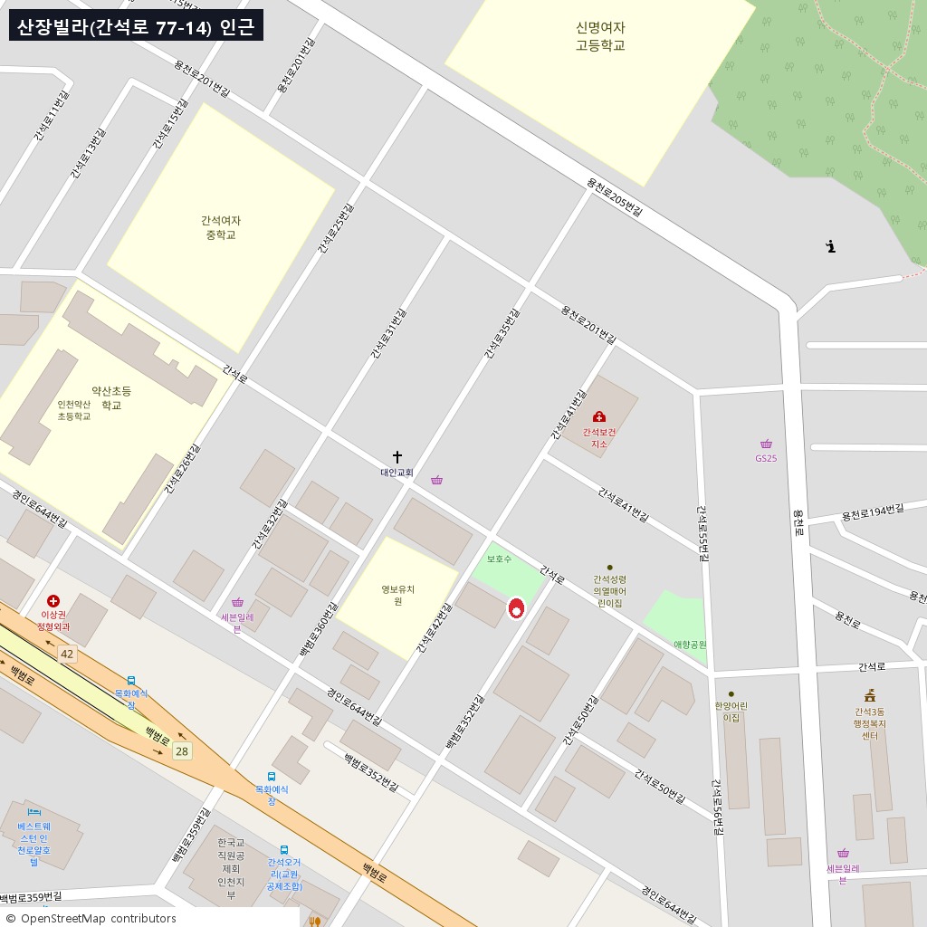 산장빌라 인근 상세 위치도