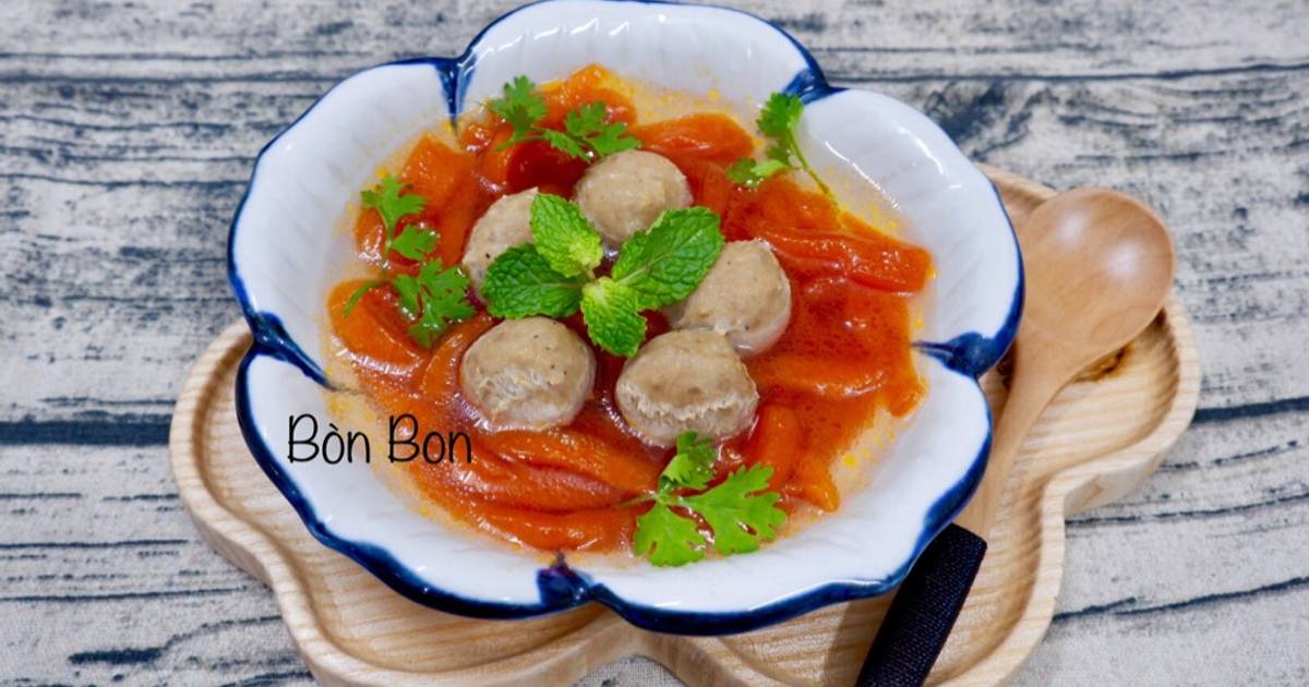 Bánh Canh Gấc Bò Viên