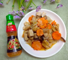Tắt bếp và trình bày ra dĩa là có thể thưởng thức được rồi.