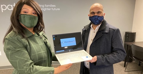 ITServe Alliance DMV Chapter Donation of a total of 43 laptops, backpacks and wireless mice to Britepaths