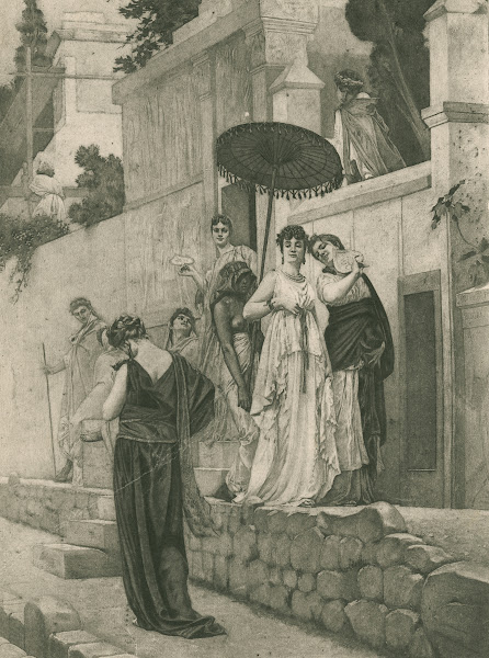 A promenade in the Street of the Tombs Pompeii 1883