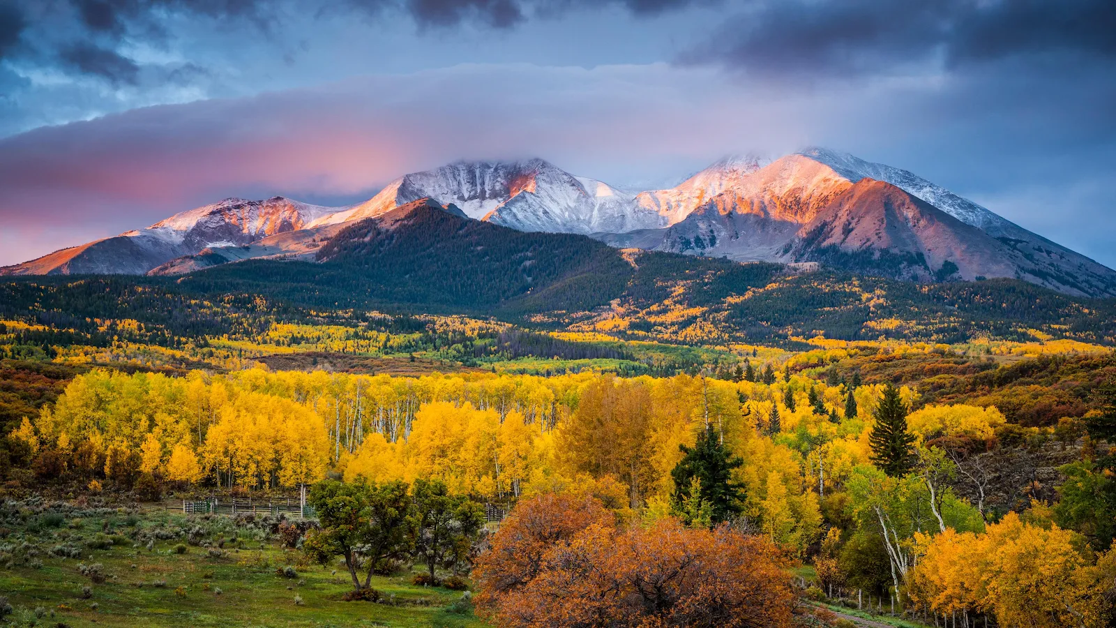 Autumn Landscape, Mountain Scenery, Fall Foliage, Colorado Rockies 4K Desktop Wallpaper