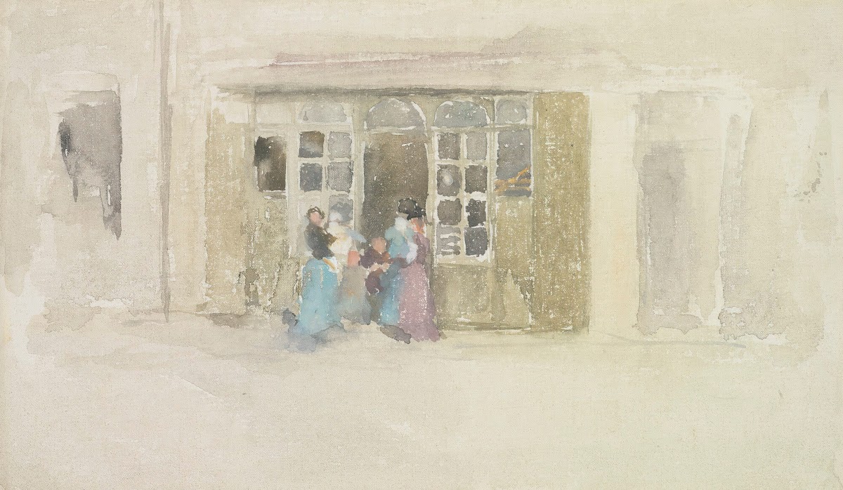 Women And Children Outside A Brittany Shop circa 1888