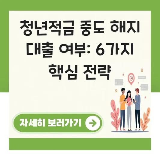 청년적금 중도 해지 대출 가능 여부