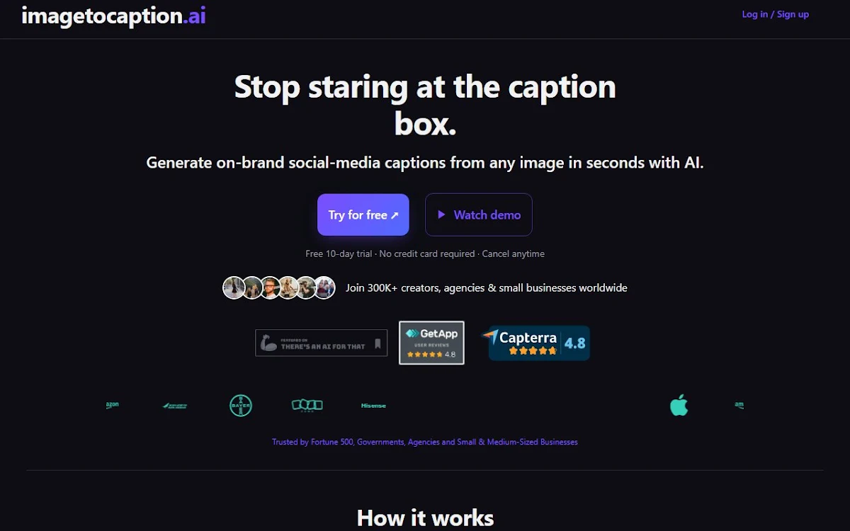 Captura de Imagetocaption.ai