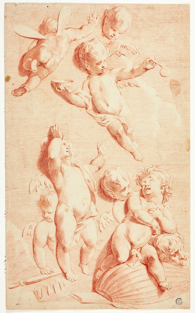 Seven Putti At Play With Symbols Of Vanity