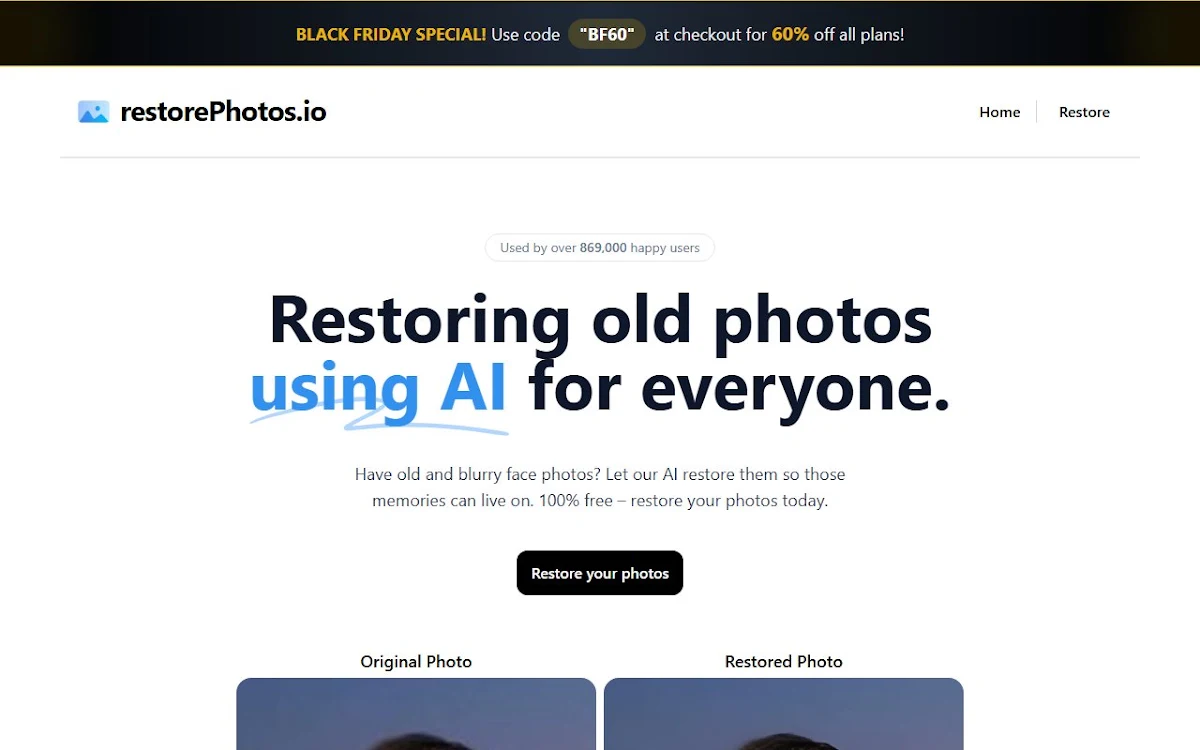 Captura de RestorePhotos.io