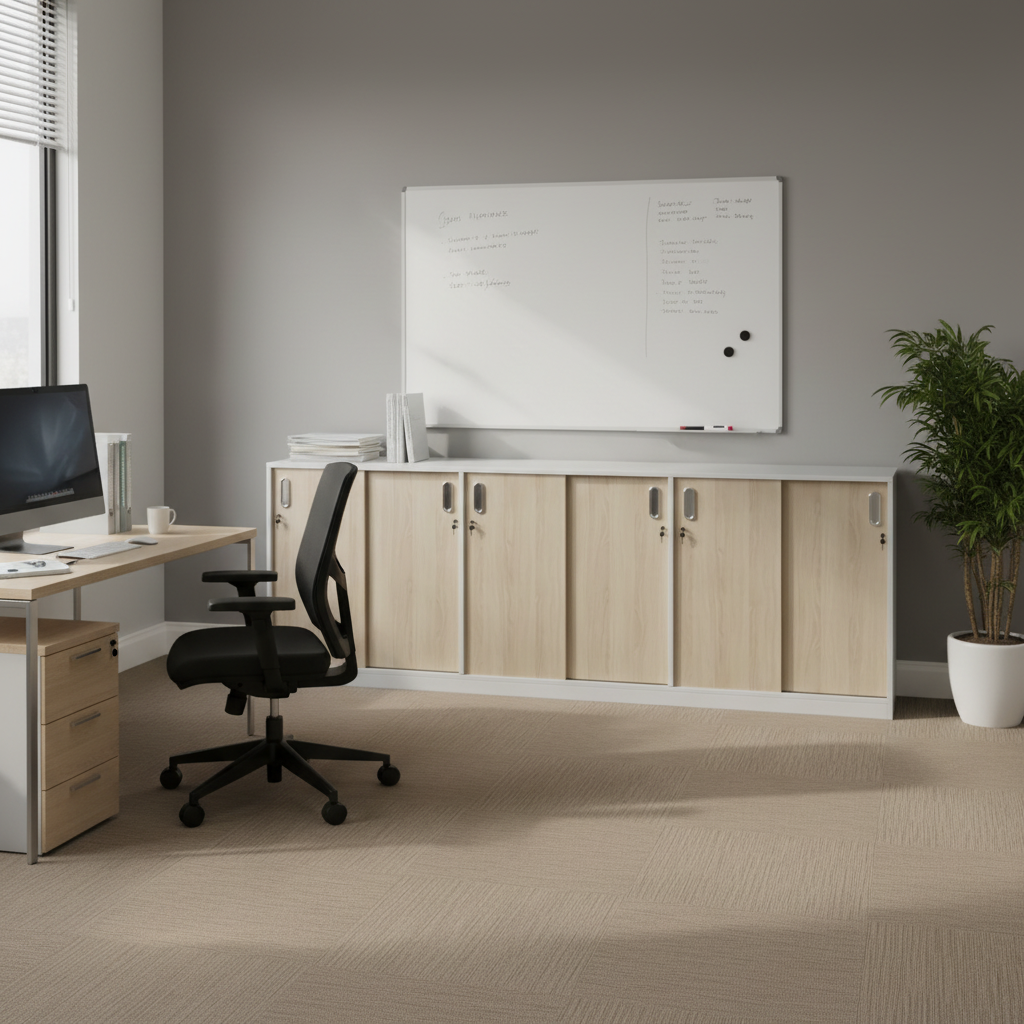 RADAR Color Six-Door (Low Height) Sliding Storage Cabinet