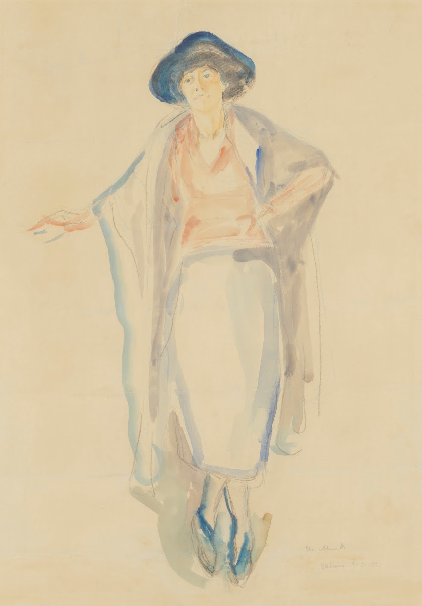 Stående kvinne med hatt Lali Horstmann 1921