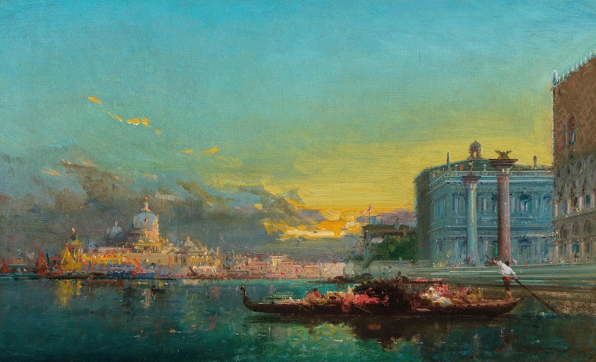 Venice Scene at Dusk before Santa Maria della Salute