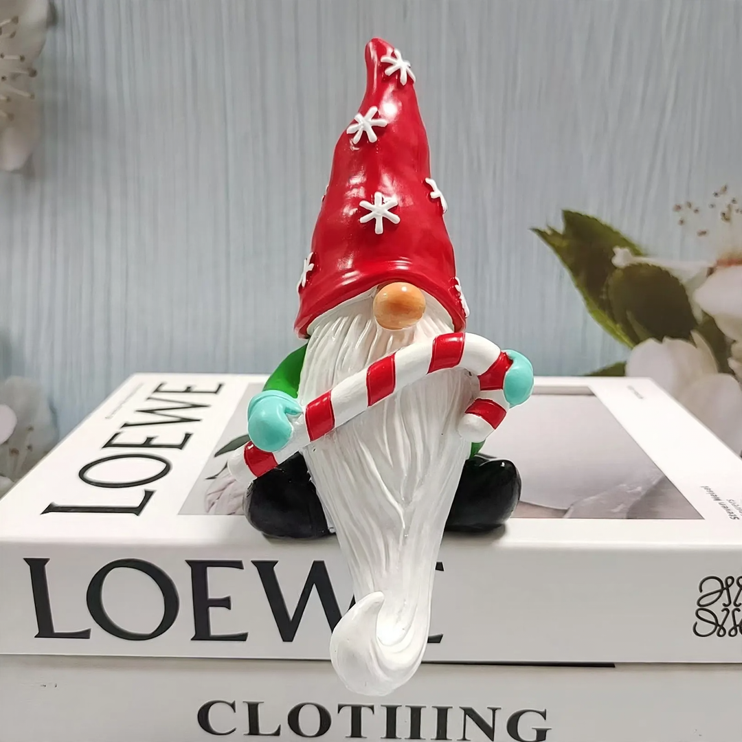 Christmas gnome with white beard, resin figure
