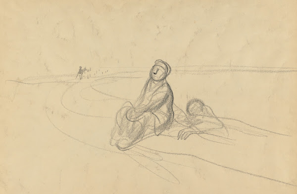 Two Figures on a Road verso c 1919
