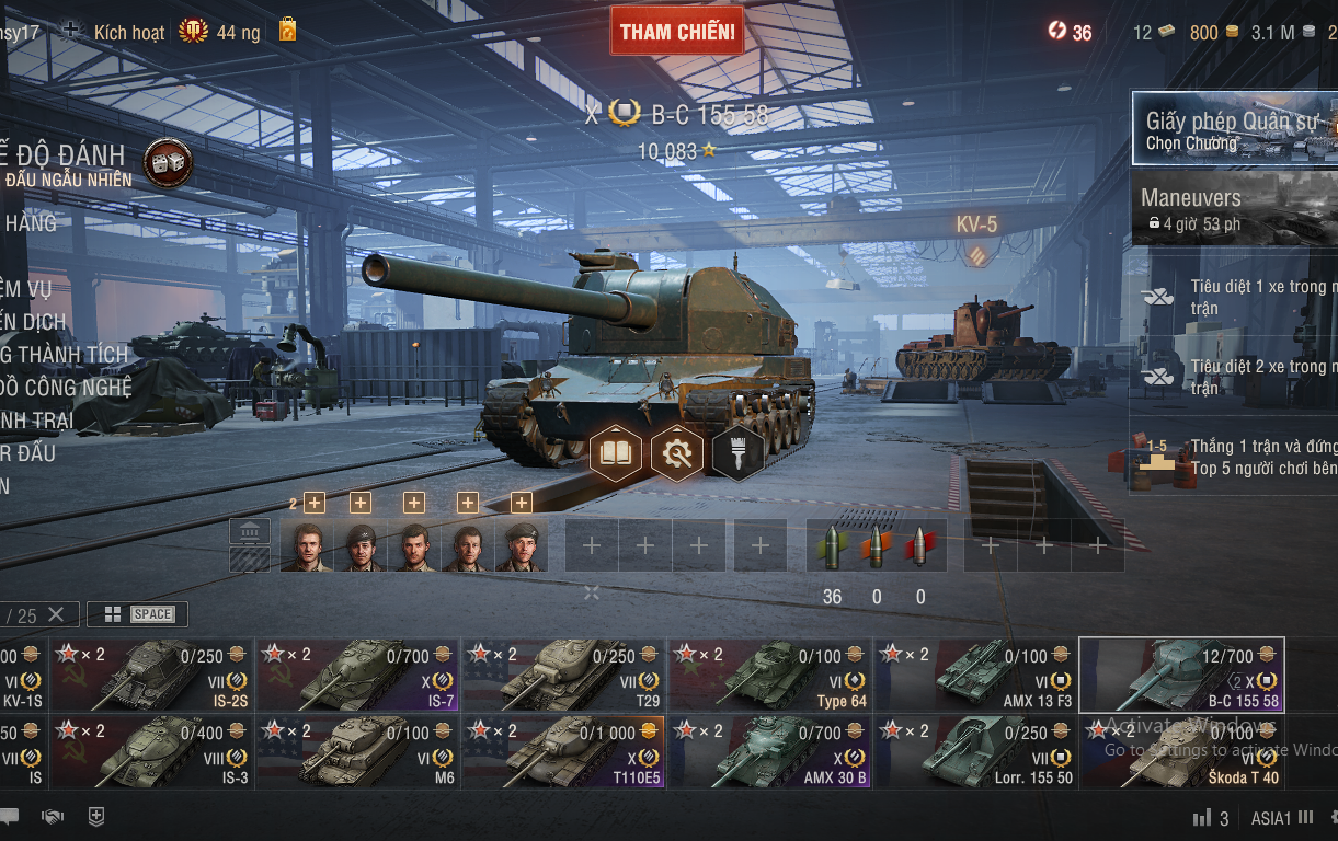 Acc World of Tanks PC gồm 5 tank X IS-7, T-62A, T110E5, AMX...