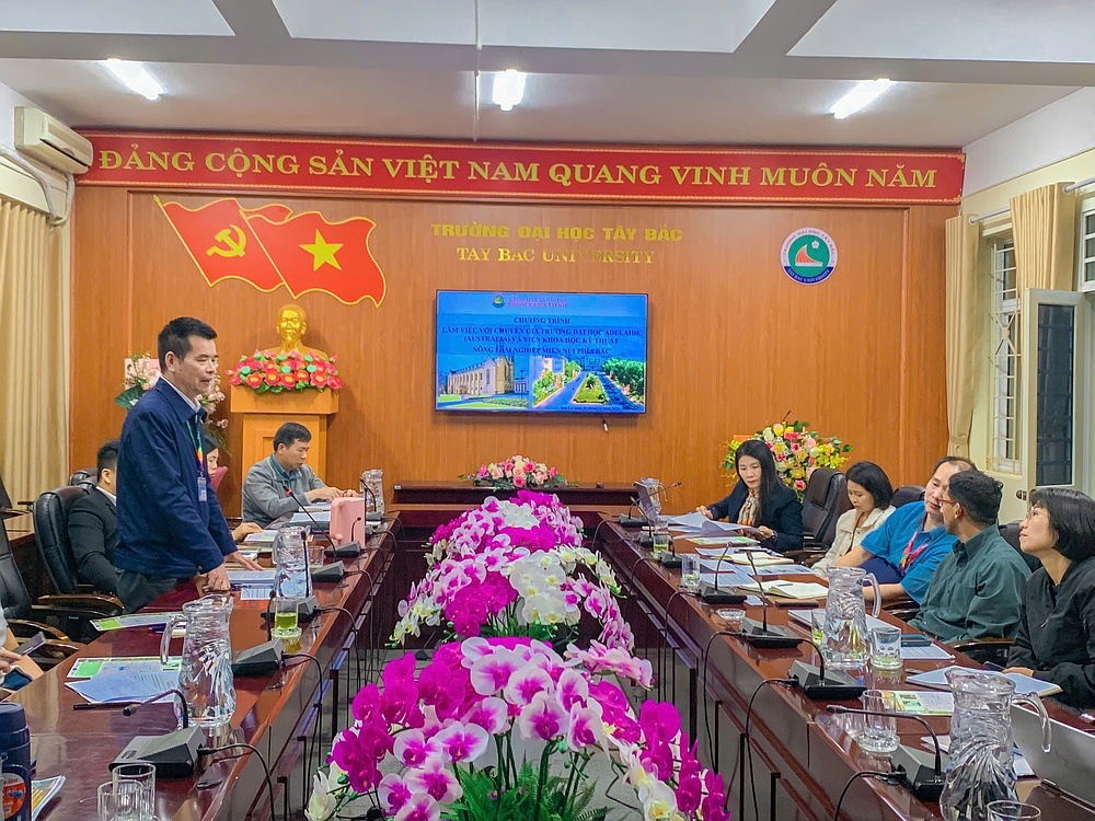 Trường Đại học Tây Bắc đón tiếp và làm việc với đoàn  Chuyên gia Trường Đại học Adelaide (Australia) và viện  Khoa học kỹ thuật nông lâm miền núi phía bắc
