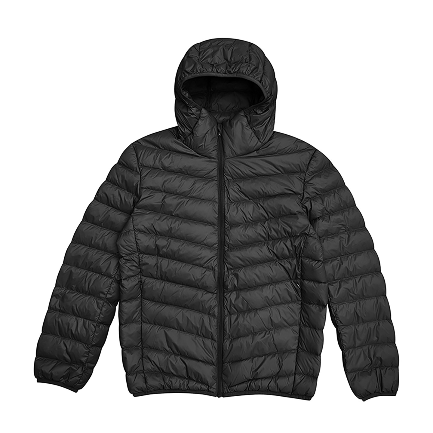 Lightweight men's down jacket, short, with hood