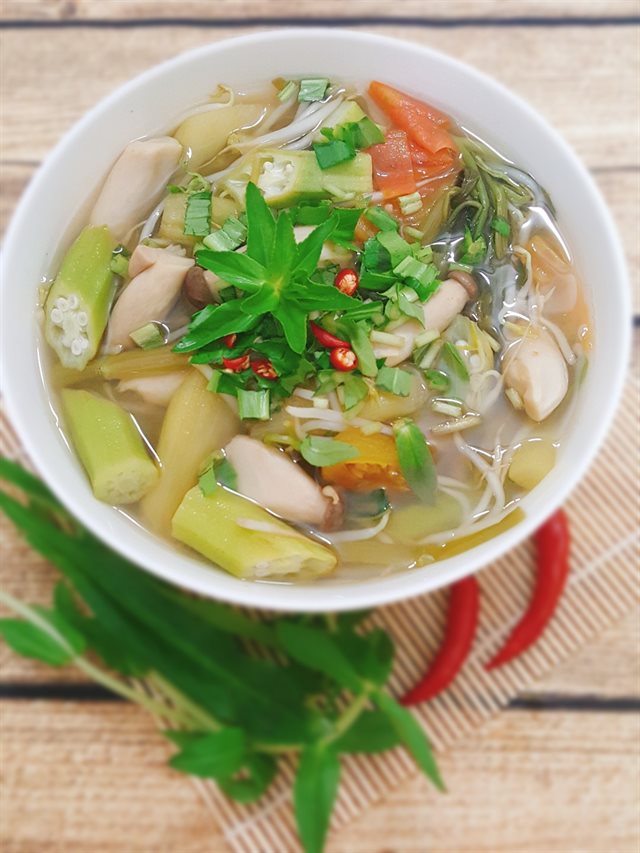 Canh Chua Chay Nấm Đùi Gà